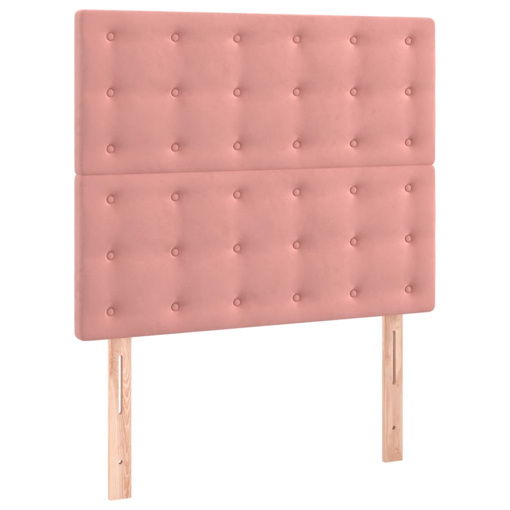 kontinentalseng med madras 90x190 cm fløjl pink