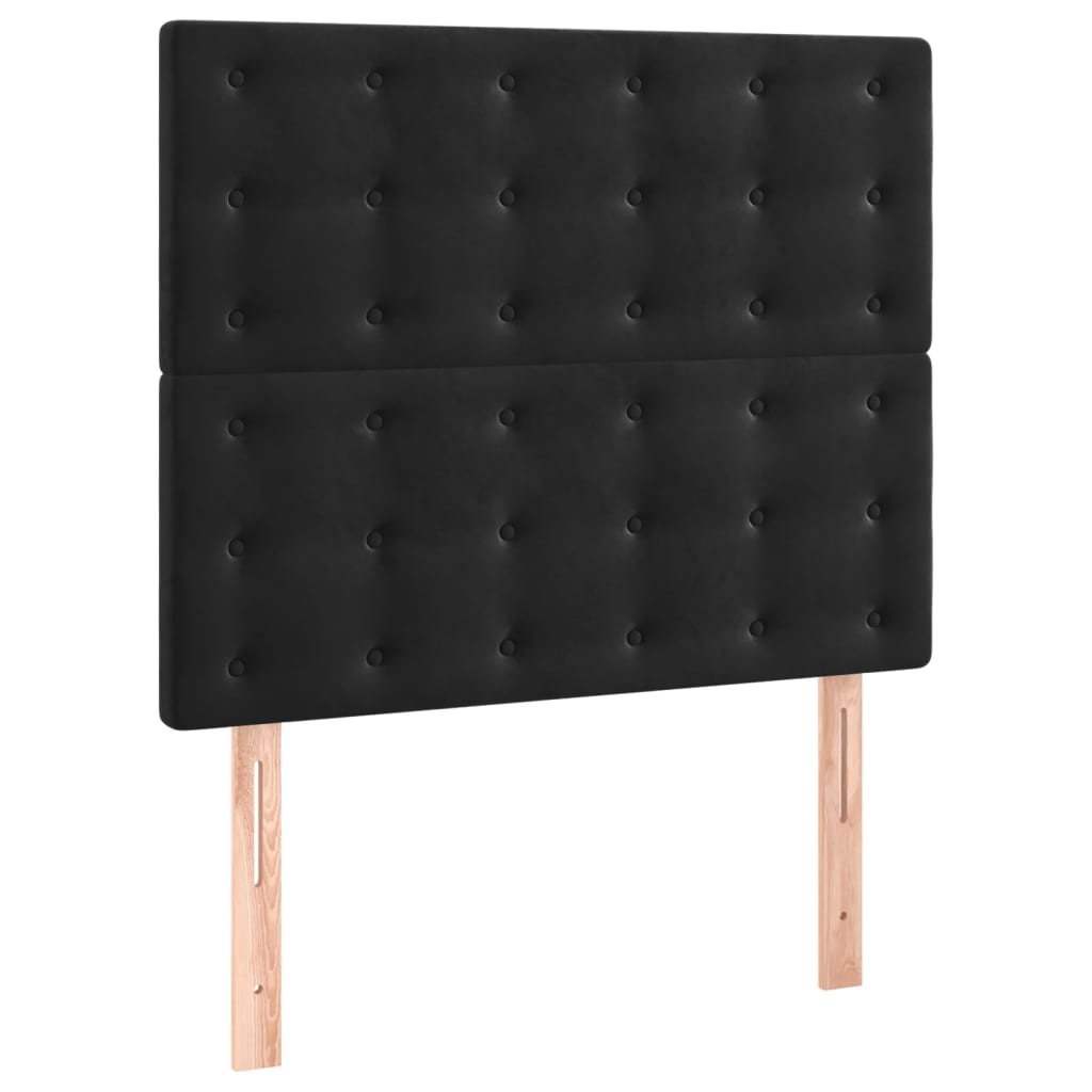 kontinentalseng med madras 90x200 cm fløjl sort