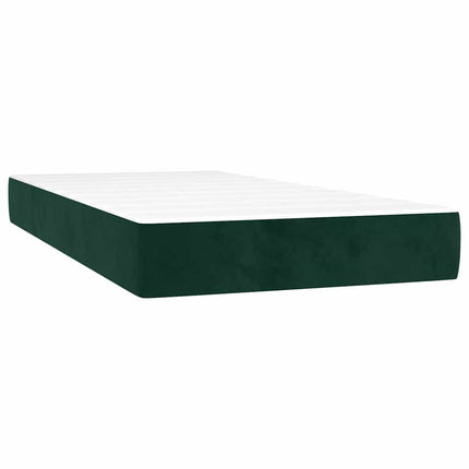 kontinentalseng med madras 90x200 cm fløjl mørkegrøn