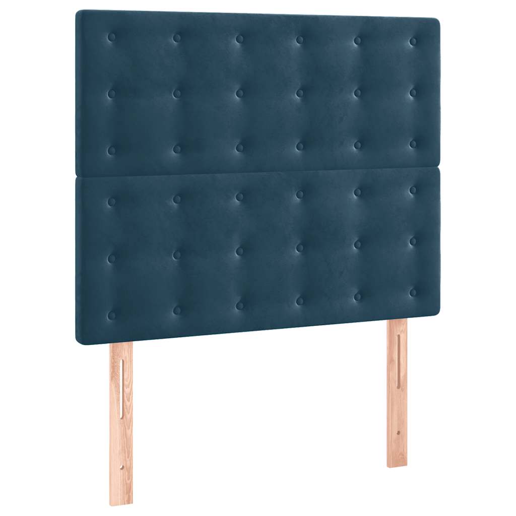kontinentalseng med madras 90x200 cm fløjl mørkeblå