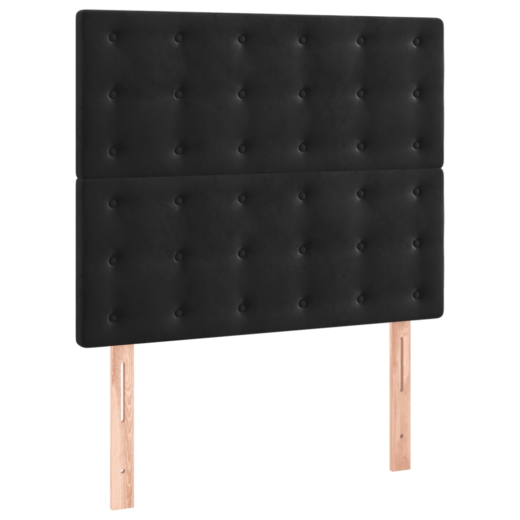 kontinentalseng med madras 100x200 cm fløjl sort