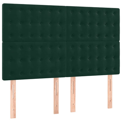 kontinentalseng med madras 140x190 cm fløjl mørkegrøn