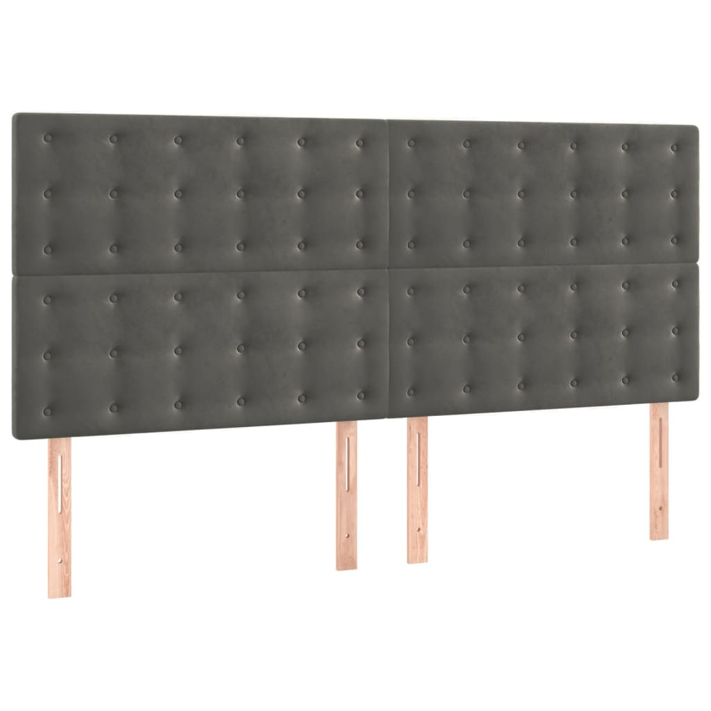 kontinentalseng med madras 180x200 cm fløjl mørkegrå