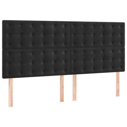 kontinentalseng med madras 180x200 cm fløjl sort