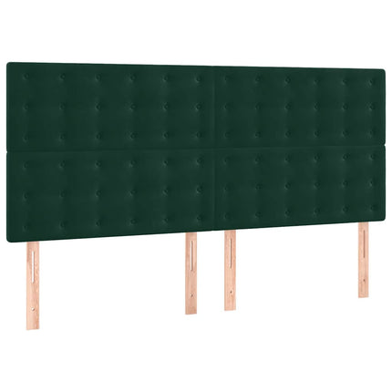 kontinentalseng med madras 180x200 cm fløjl mørkegrøn