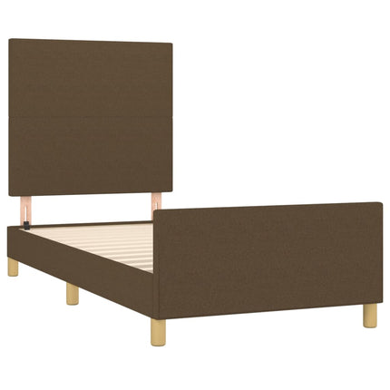 Sengeramme uden madras Mørkebrun 90x190 cm Stof