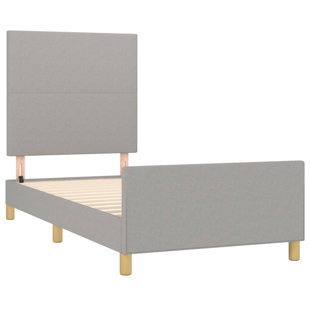 Sengeramme uden madras Lysegrå 100x200 cm Stof