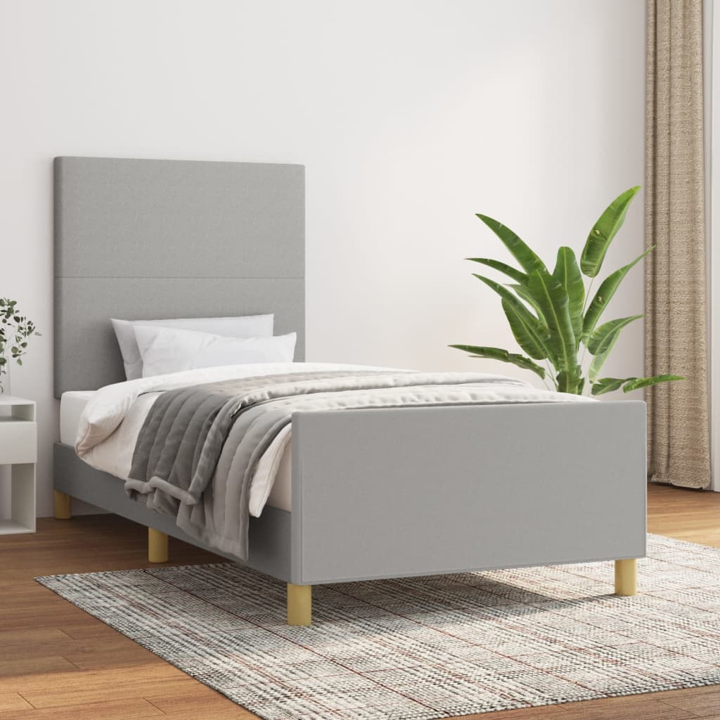Sengeramme uden madras Lysegrå 100x200 cm Stof