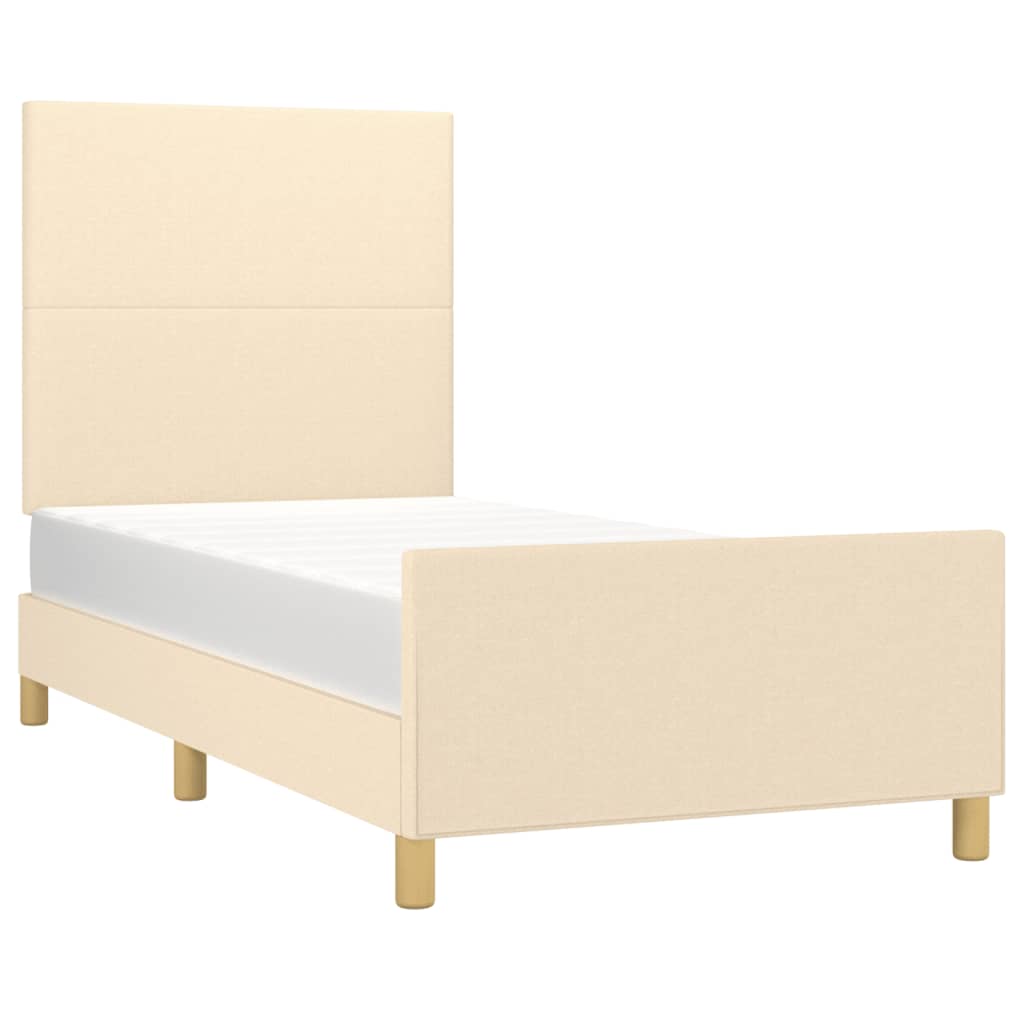 Sengeramme uden madras Creme 100x200 cm Stof