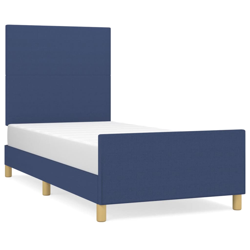 sengeramme uden madras 100x200 cm stof blå