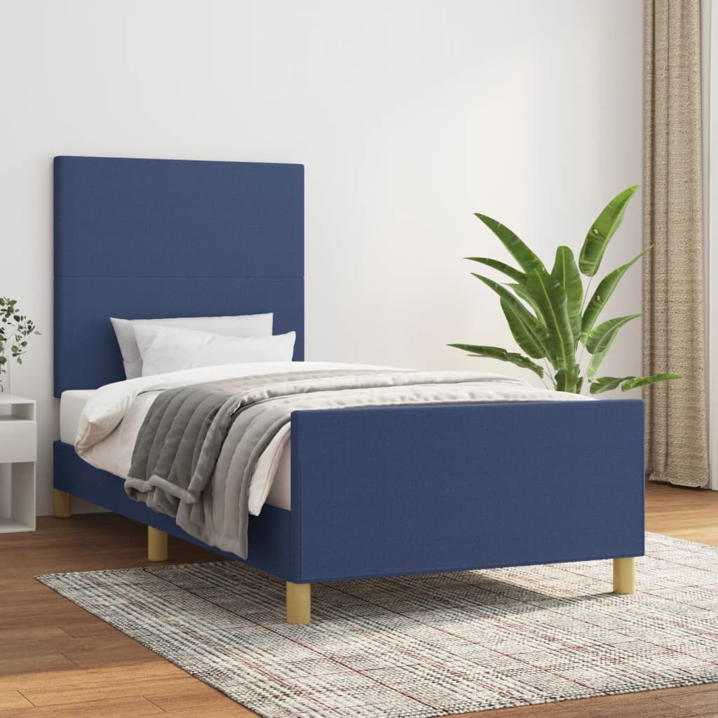 sengeramme uden madras 100x200 cm stof blå
