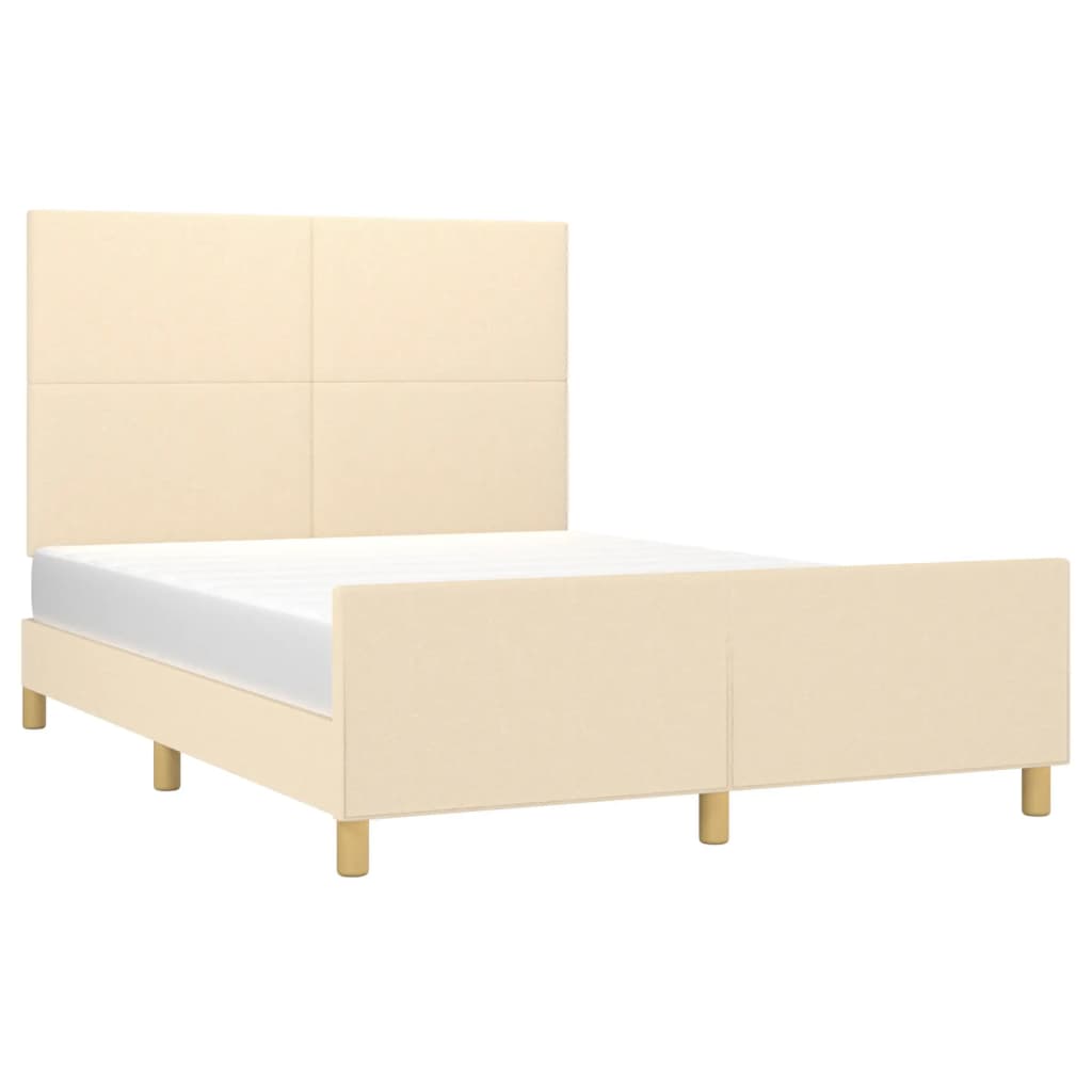 sengeramme uden madras 140x190 cm stof cremefarvet