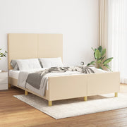sengeramme uden madras 140x190 cm stof cremefarvet