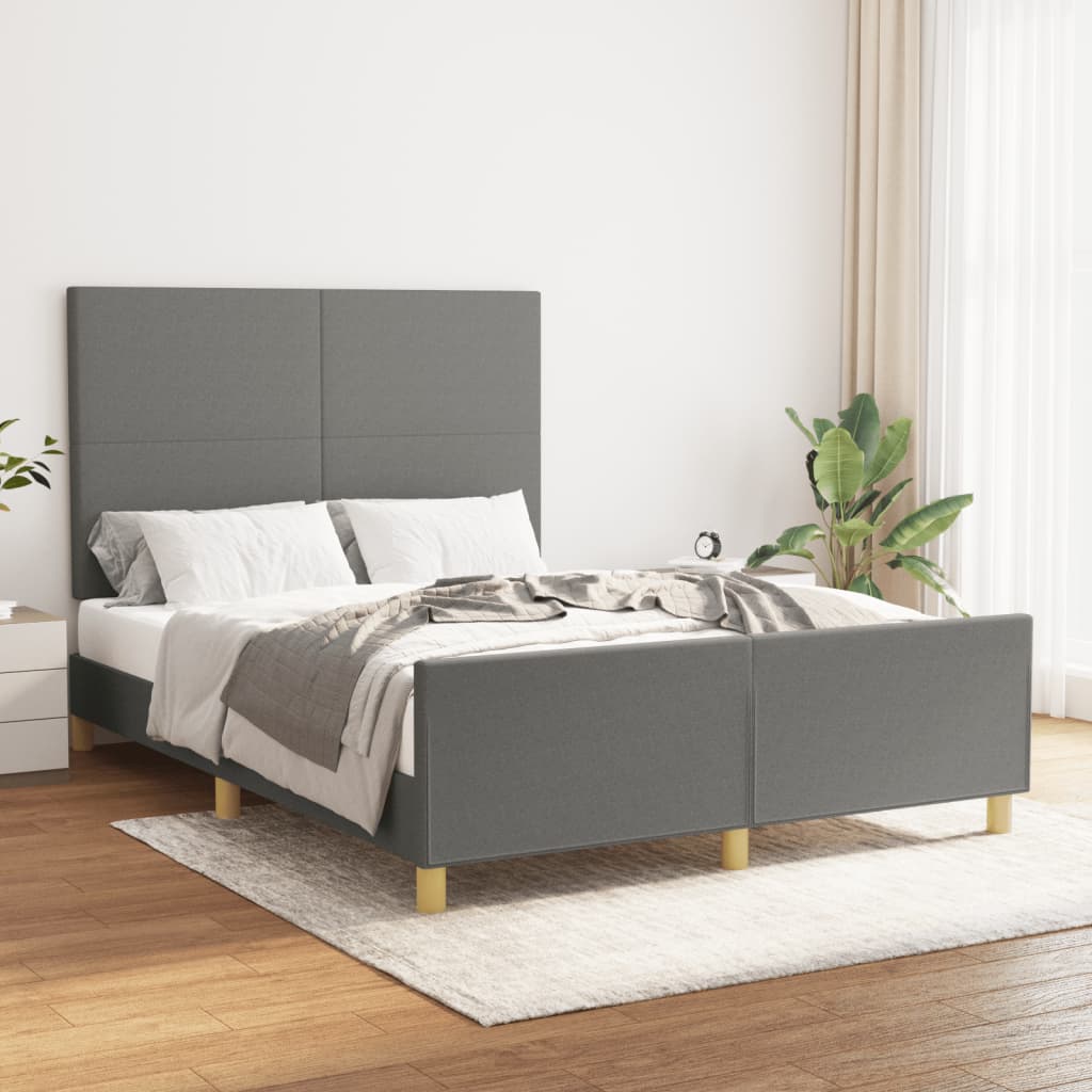 sengeramme uden madras 140x200 cm stof mørkegrå
