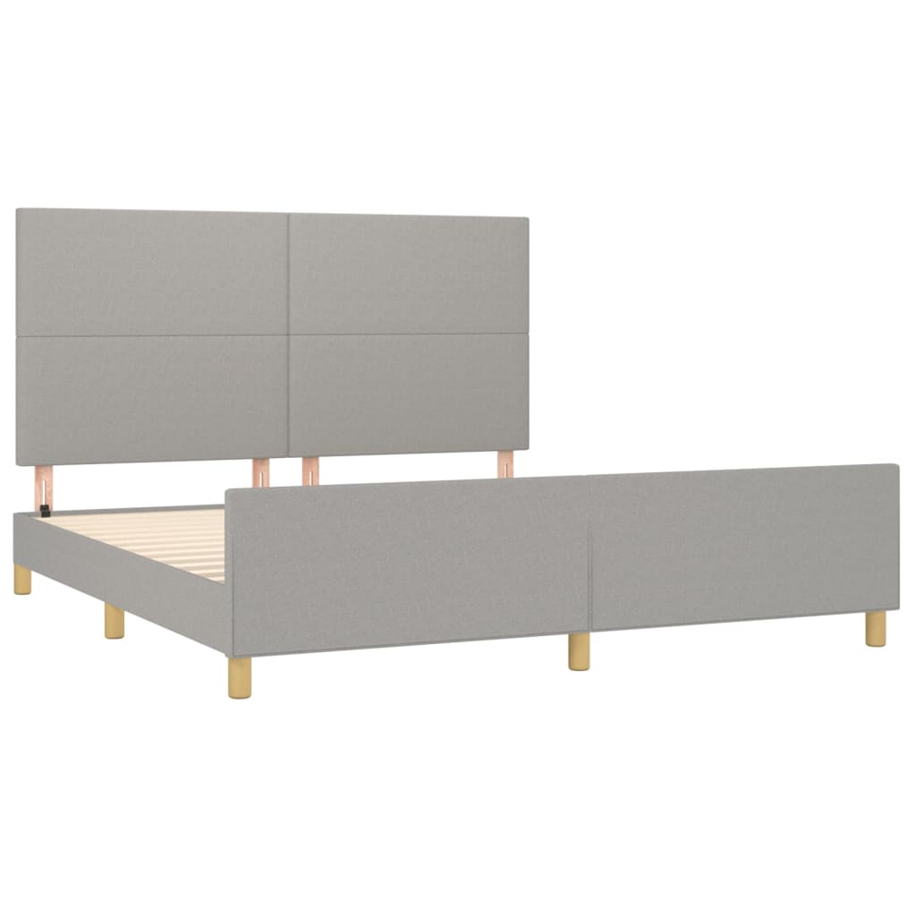 sengeramme uden madras 160x200 cm stof lysegrå