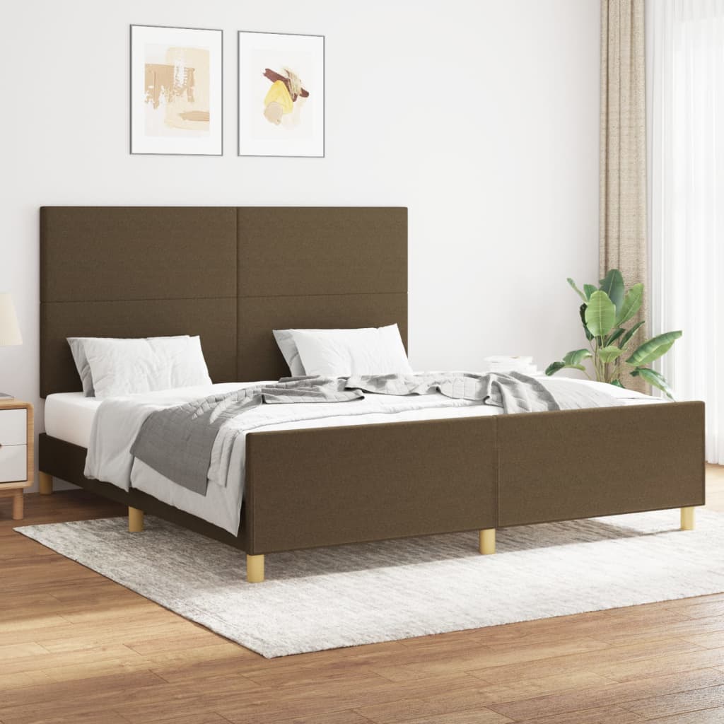 sengeramme uden madras 160x200 cm stof mørkebrun