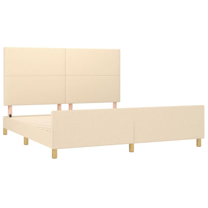 sengeramme uden madras 160x200 cm stof cremefarvet
