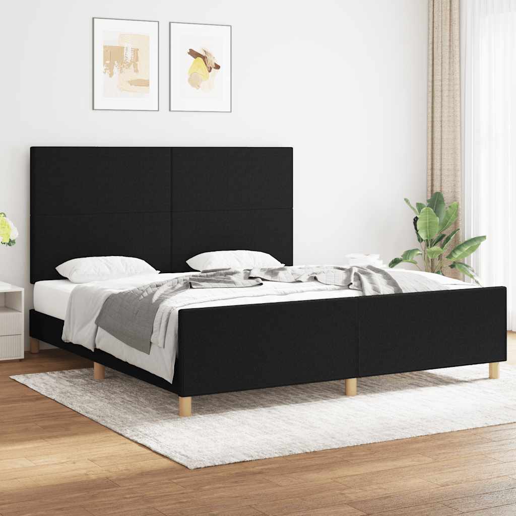 sengeramme uden madras 180x200 cm stof sort