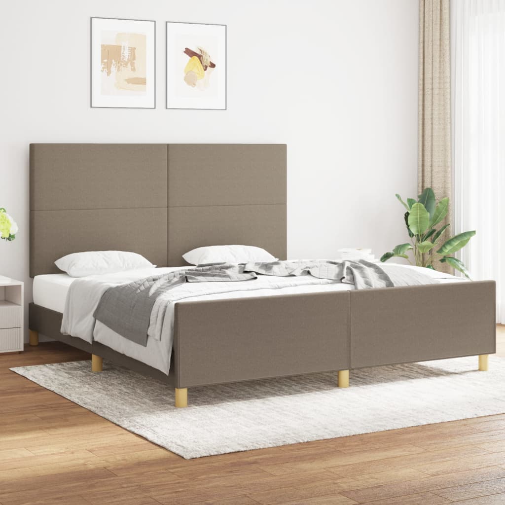 sengeramme uden madras 180x200 cm stof gråbrun