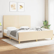 sengeramme uden madras 180x200 cm stof cremefarvet