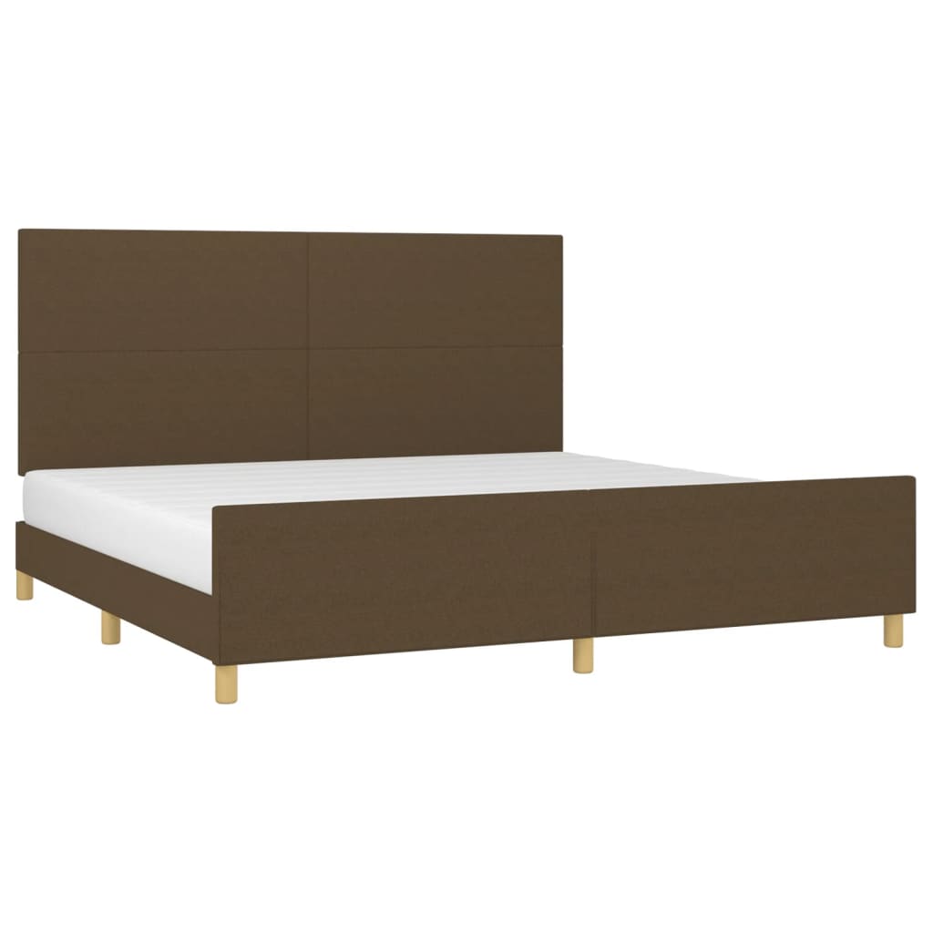 sengeramme uden madras 200x200 cm stof mørkebrun