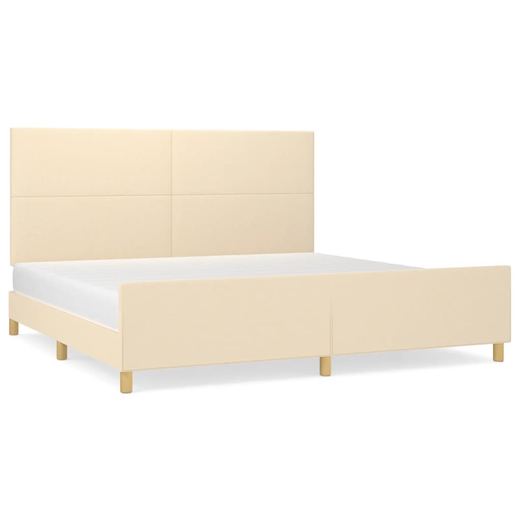 sengeramme uden madras 200x200 cm stof cremefarvet