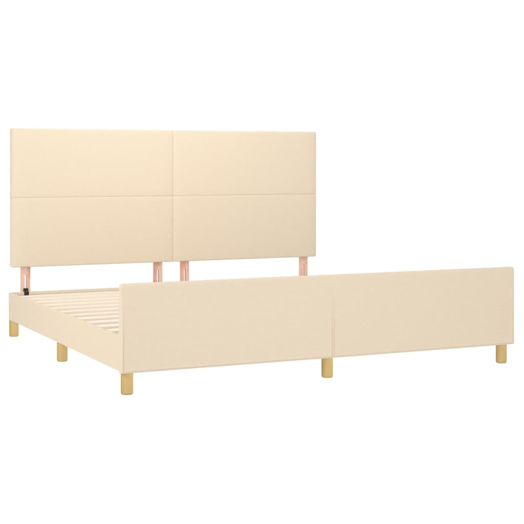 sengeramme uden madras 200x200 cm stof cremefarvet