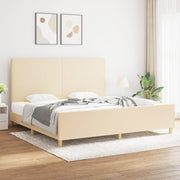 sengeramme uden madras 200x200 cm stof cremefarvet