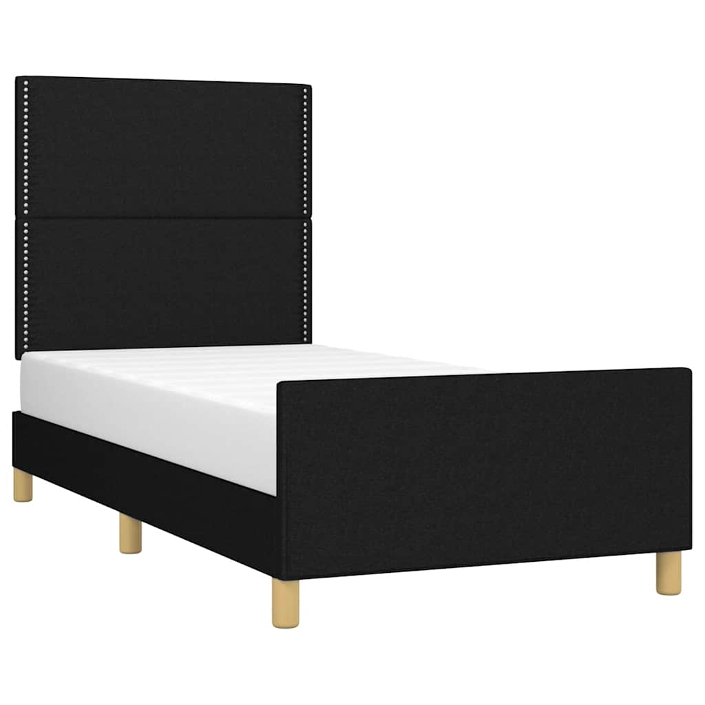 sengeramme uden madras 90x200 cm stof sort