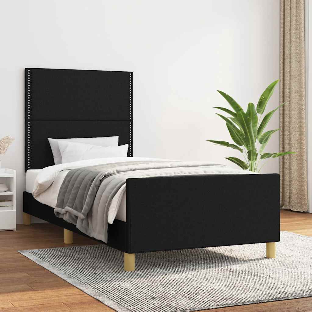sengeramme uden madras 90x200 cm stof sort
