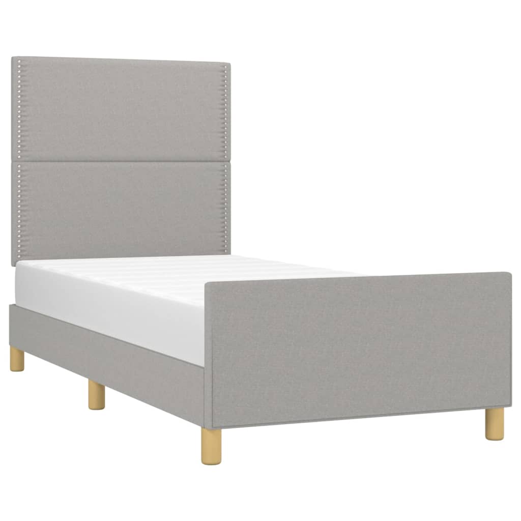 Sengeramme uden madras Lysegrå 100x200 cm Stof