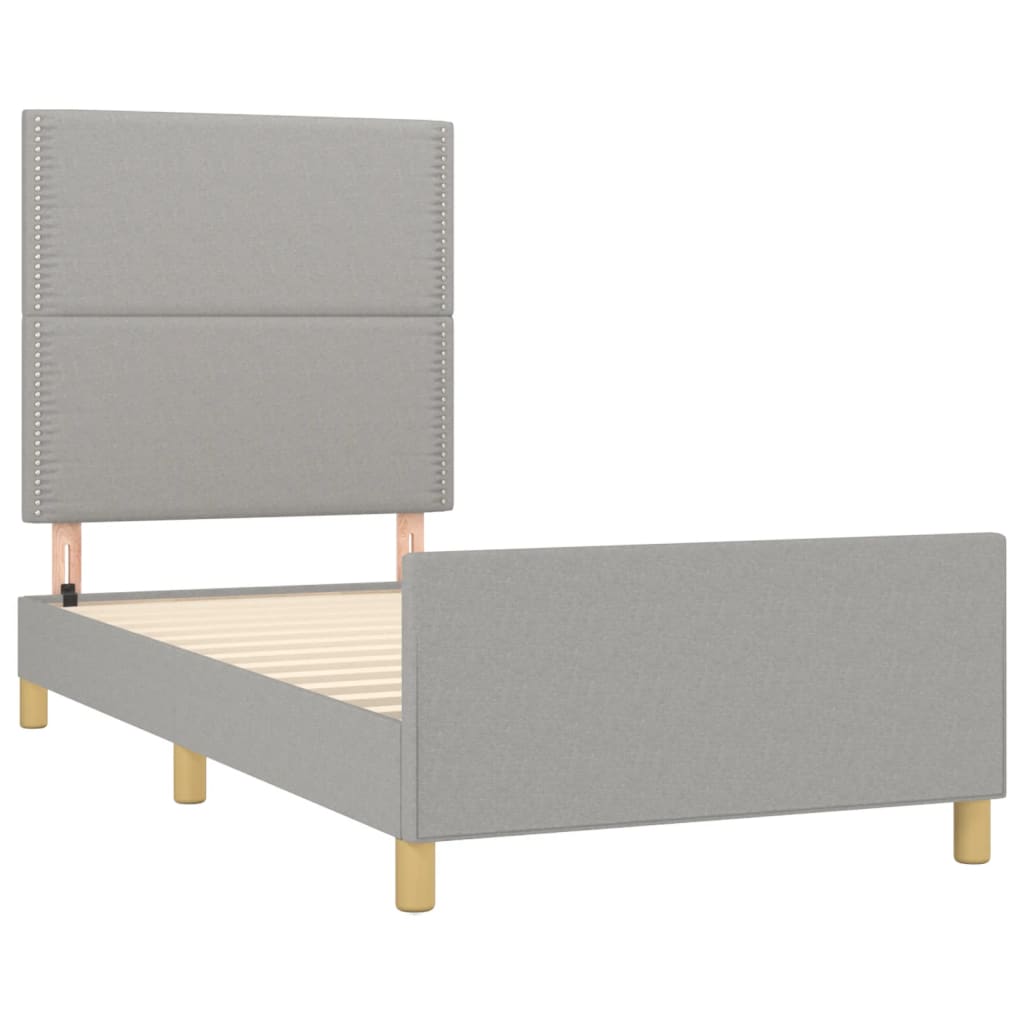 Sengeramme uden madras Lysegrå 100x200 cm Stof