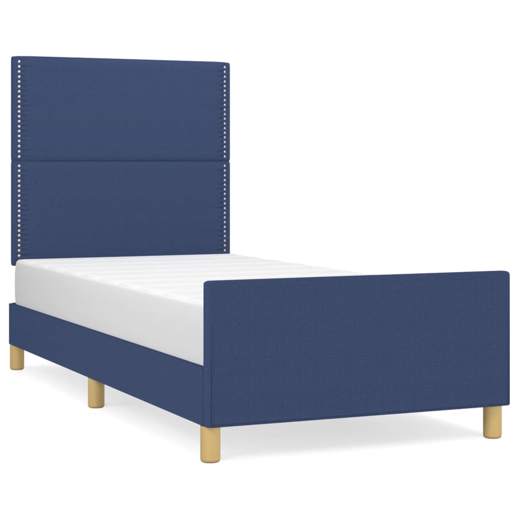 sengeramme uden madras 100x200 cm stof blå