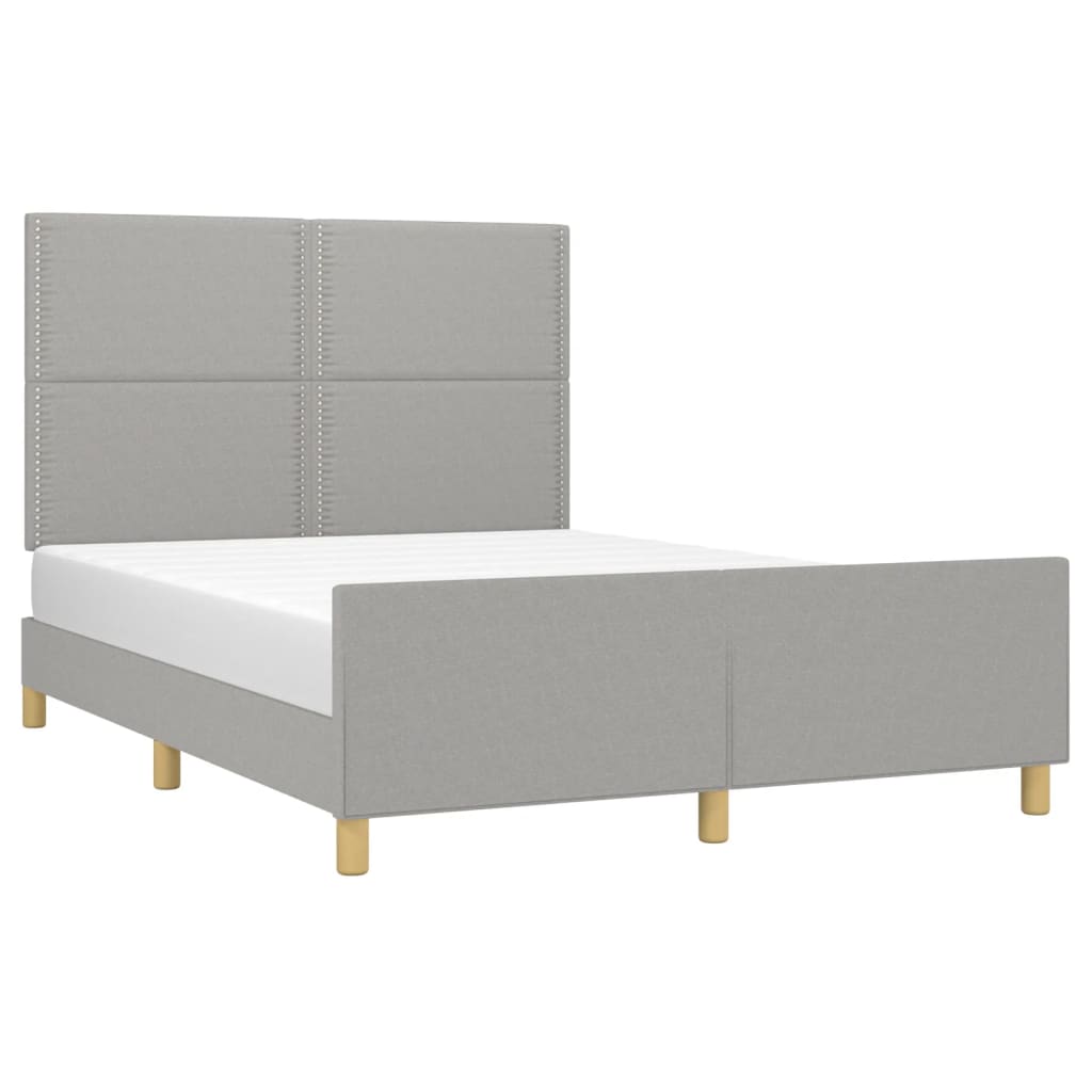 sengeramme uden madras 140x190 cm stof lysegrå