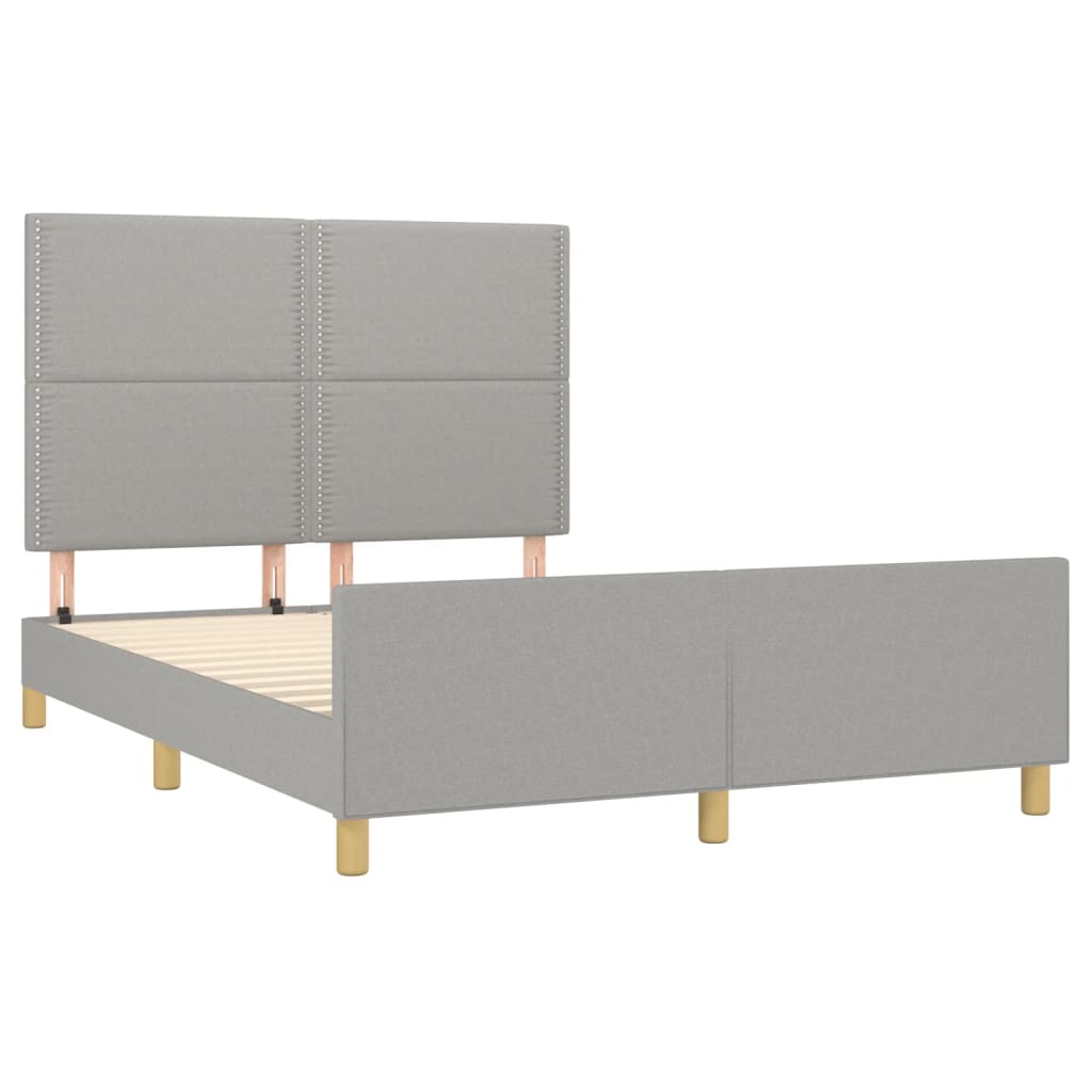 sengeramme uden madras 140x190 cm stof lysegrå