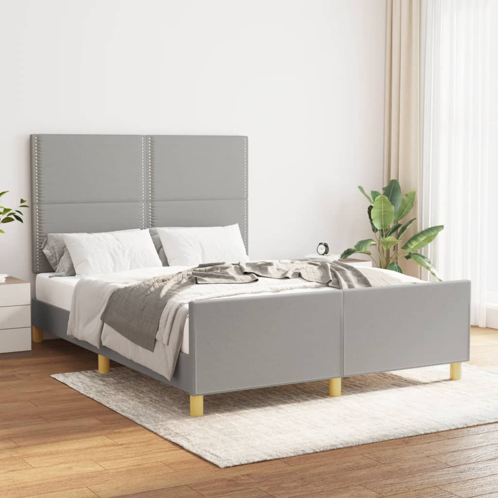 sengeramme uden madras 140x190 cm stof lysegrå