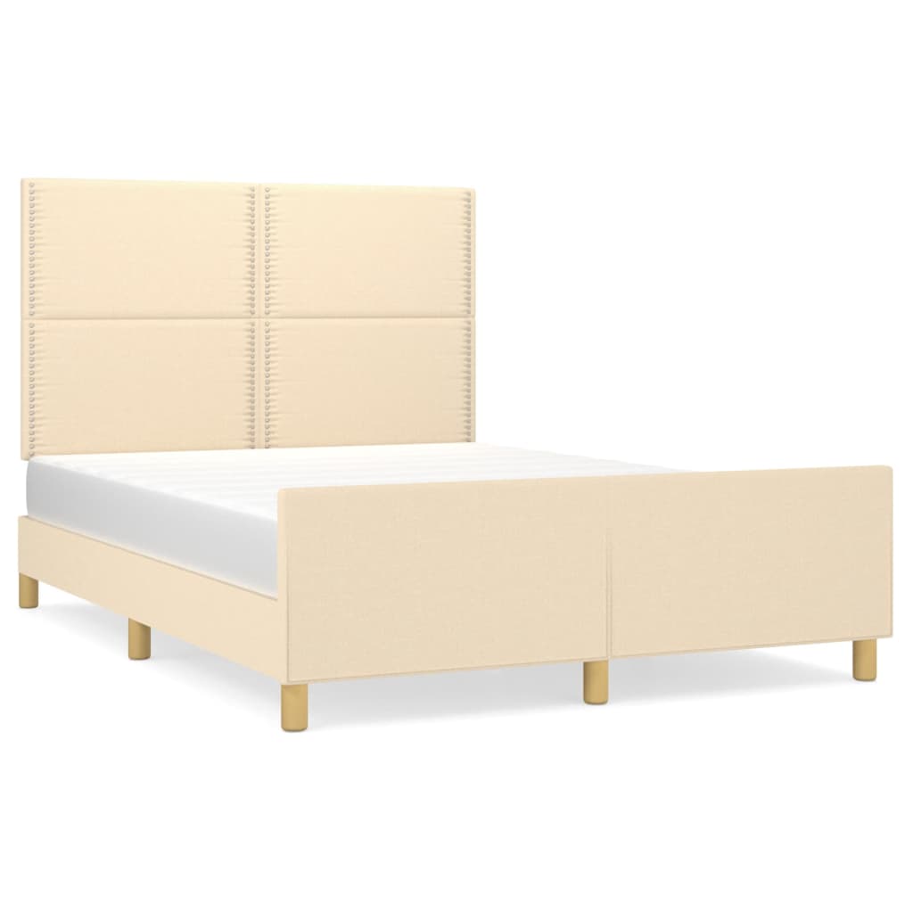 sengeramme uden madras 140x190 cm stof cremefarvet