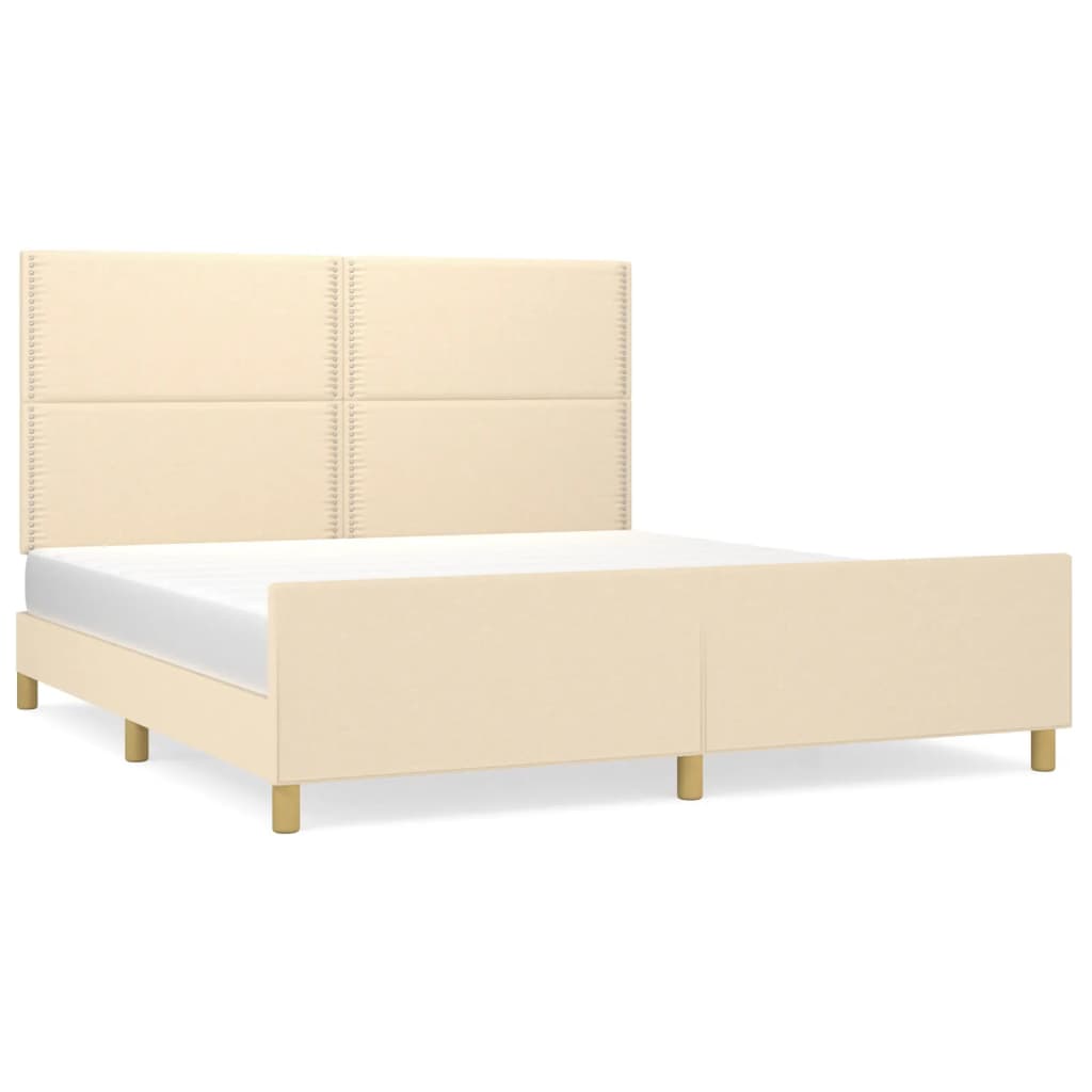 sengeramme uden madras 180x200 cm stof cremefarvet
