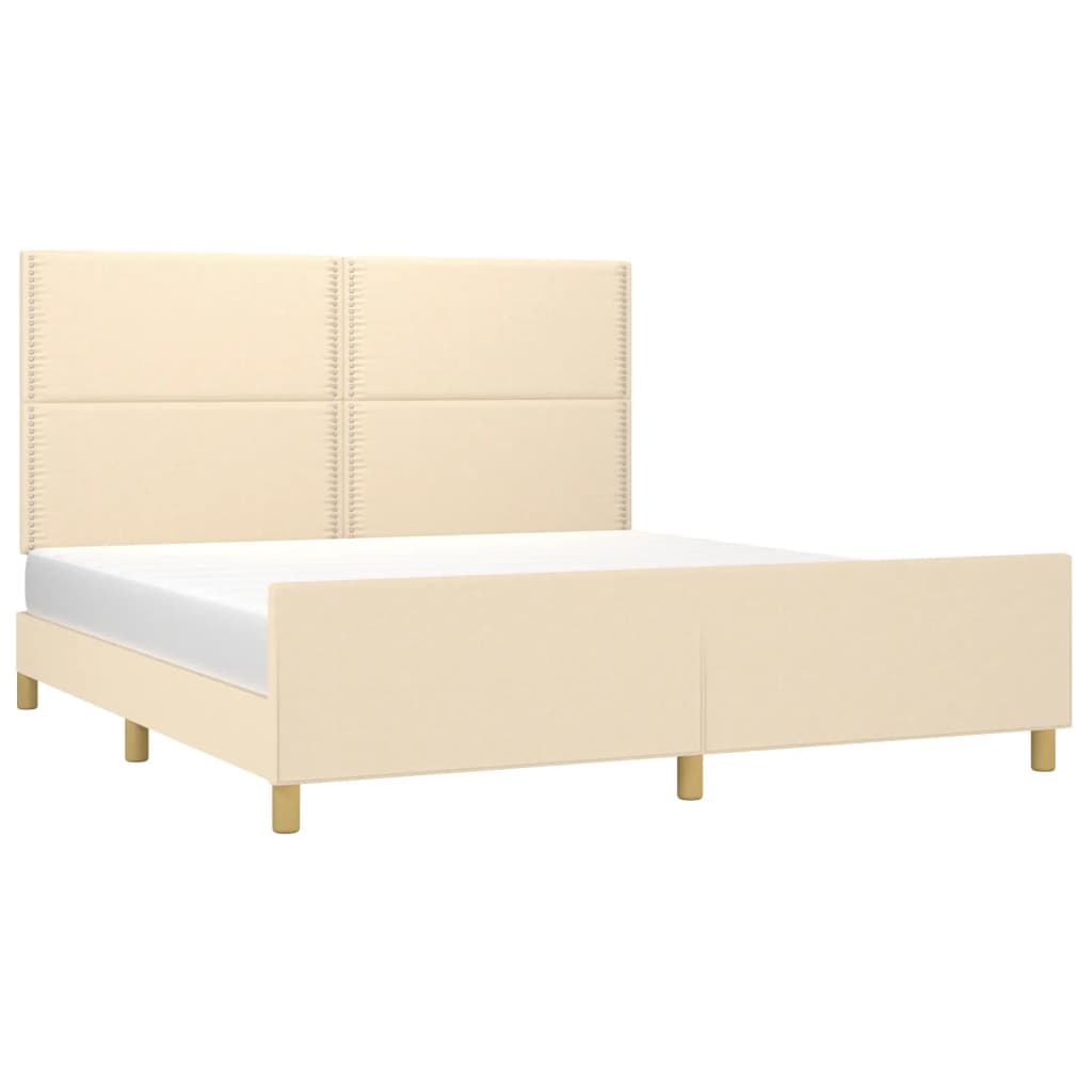 sengeramme uden madras 180x200 cm stof cremefarvet
