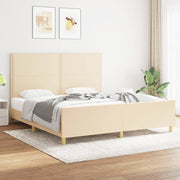 sengeramme uden madras 180x200 cm stof cremefarvet