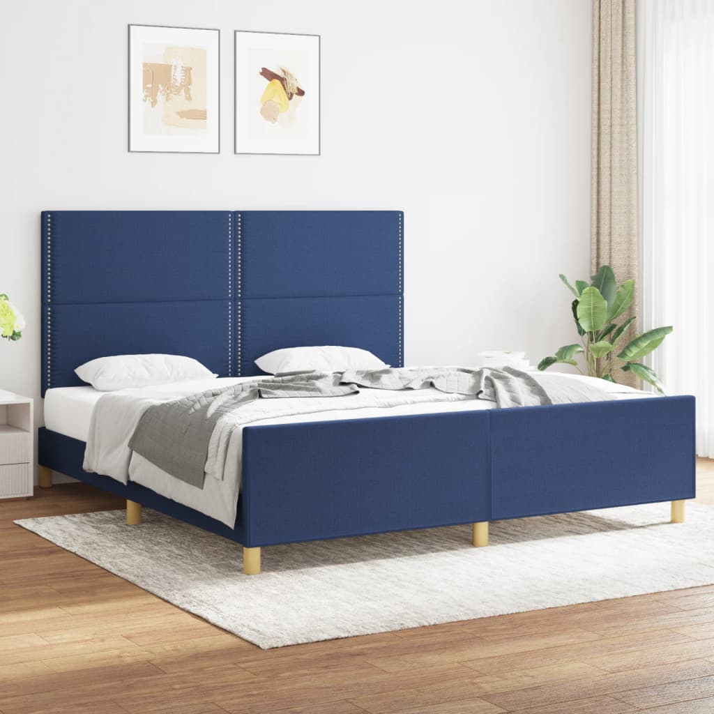 sengeramme uden madras 180x200 cm stof blå