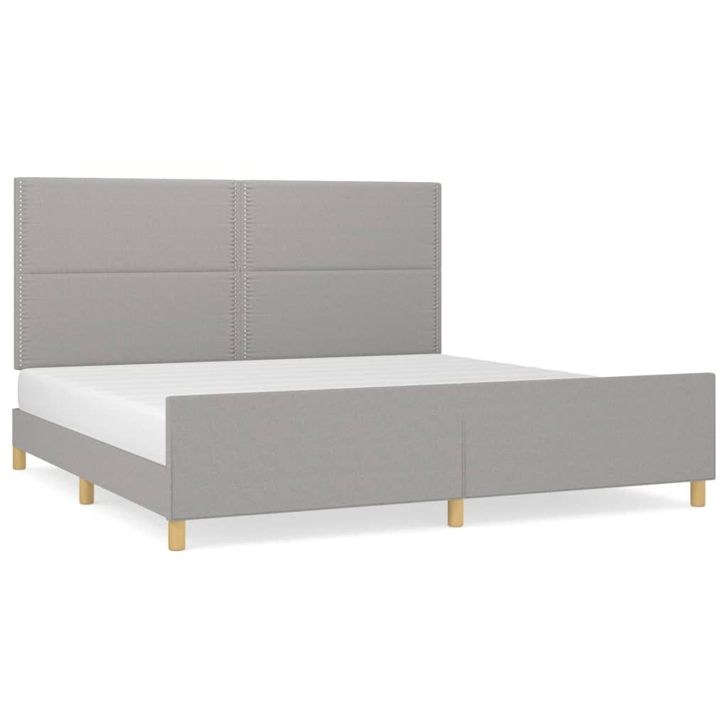 sengeramme uden madras 200x200 cm stof lysegrå