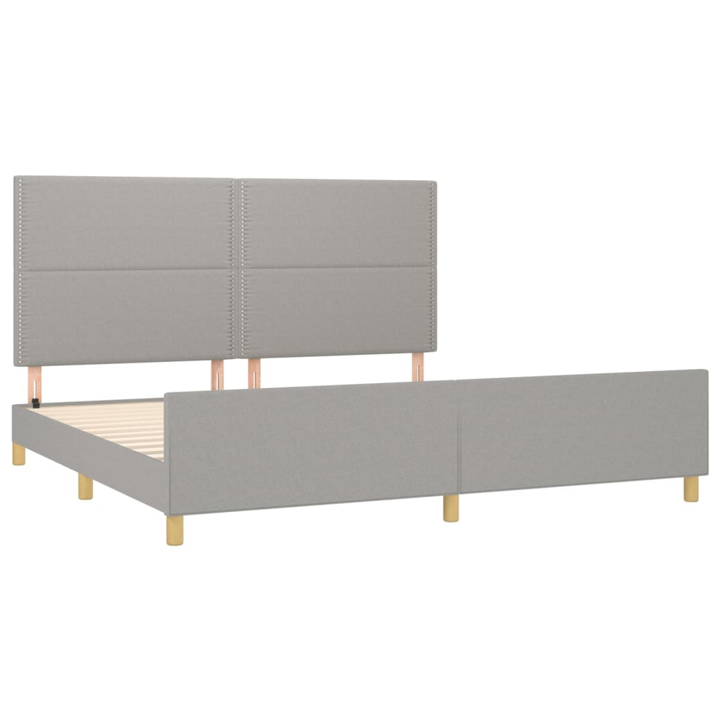 sengeramme uden madras 200x200 cm stof lysegrå