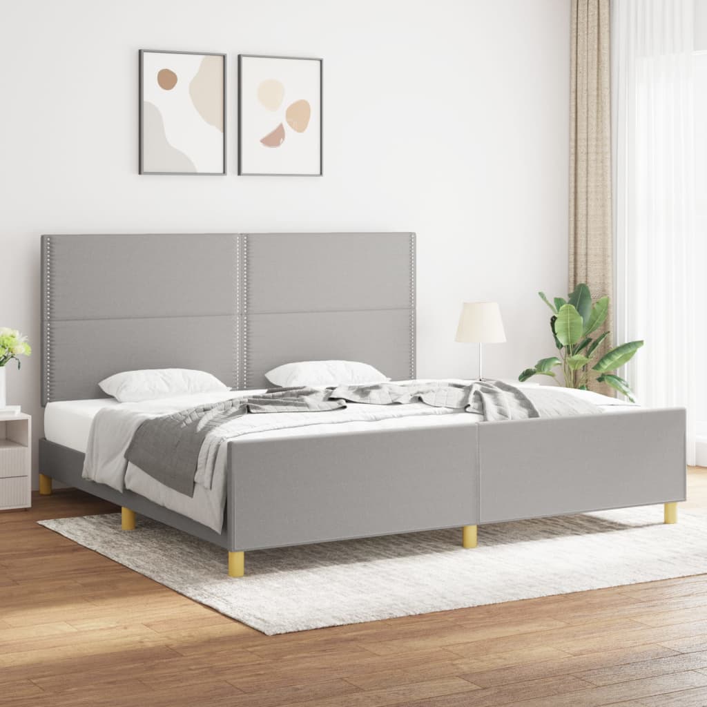 sengeramme uden madras 200x200 cm stof lysegrå