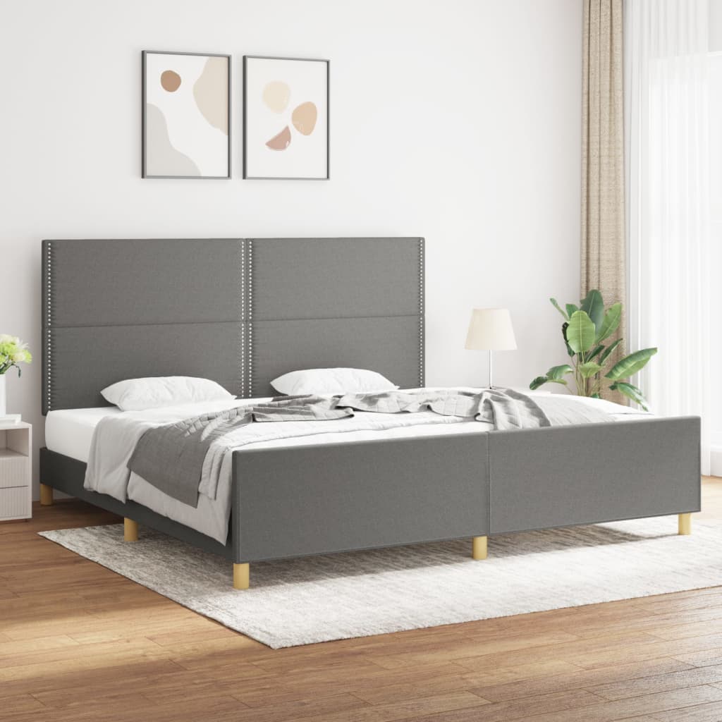 sengeramme uden madras 200x200 cm stof mørkegrå