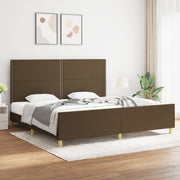 sengeramme uden madras 200x200 cm stof mørkebrun