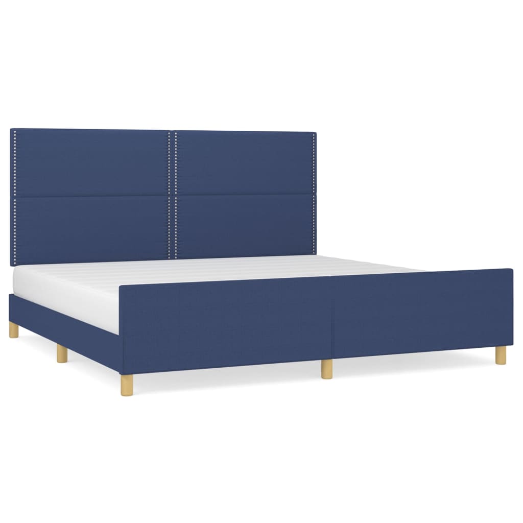 sengeramme uden madras 200x200 cm stof blå