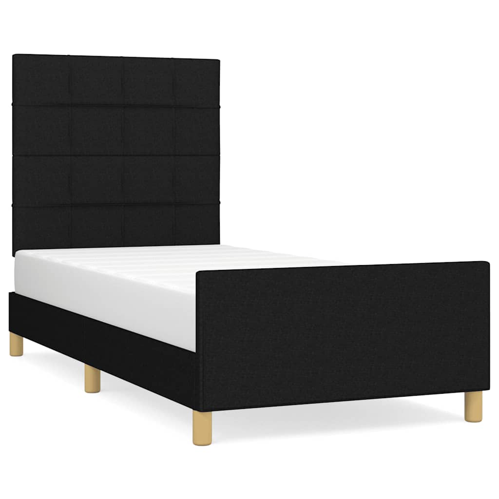 sengeramme uden madras 90x200 cm stof sort