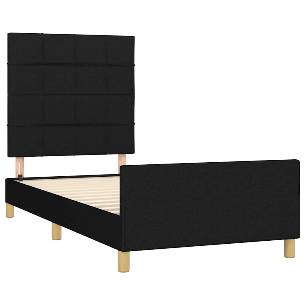 sengeramme uden madras 90x200 cm stof sort