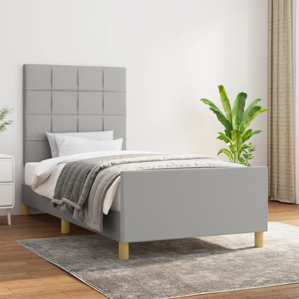 Sengeramme uden madras Lysegrå 100x200 cm Stof